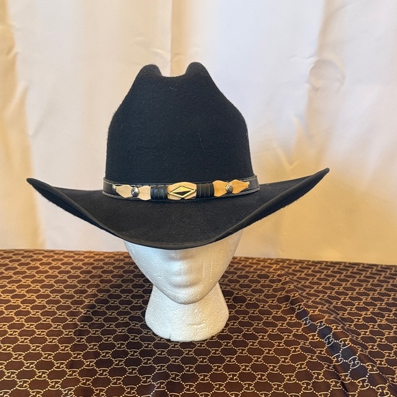 Stylish Black Western Cowboy Hat with Silver Accent main image 9